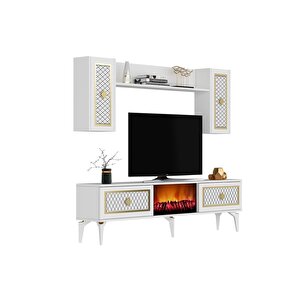 Herrydh Tv Üni̇tesi̇ Şömi̇neli̇ Takim Beyaz-altin