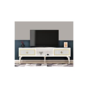 Ni̇ldh 150 Cm Tv Sehpasi Beyaz Altin Beyaz-Altın