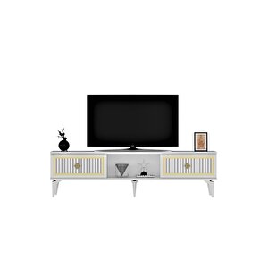 Ni̇ldh 150 Cm Tv Sehpasi Beyaz Altin