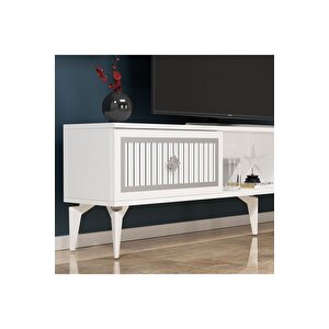 Ni̇ldh 150 Cm Tv Sehpasi Beyaz Gümüş Beyaz-Gümüş