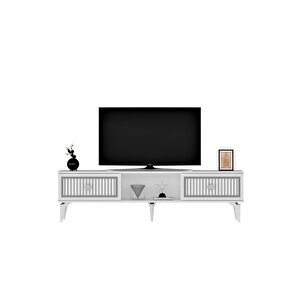 Ni̇ldh 150 Cm Tv Sehpasi Beyaz Gümüş