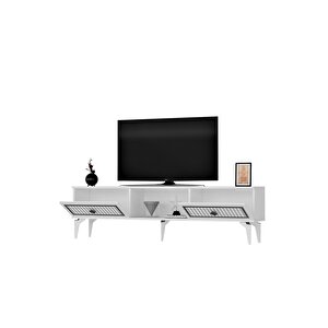 Ni̇ldh 150 Cm Tv Sehpasi Beyaz Gümüş