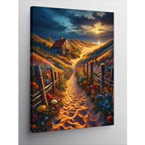 Kanvas Tablo Yürüyüş Yolu Ve Kumsal Manzara 70x100 cm