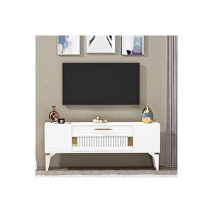 Fashiondh Tv Sehpası (alt Modül) Beyaz Altın Beyaz-Altın