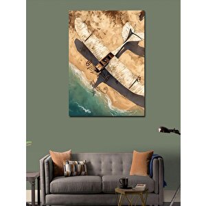 Kanvas Tablo Retro Uçak 100x140 cm