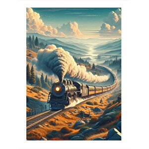 Eski Tren  Tasarım Mdf Tablo 35cm X50cm 35x50 cm