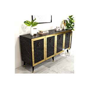 Baredh Lazer Desenli̇ Konsol Royalmermer Altin