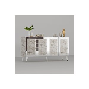Baredh Lazer Desenli̇ Konsol Efesmermer Gümüş