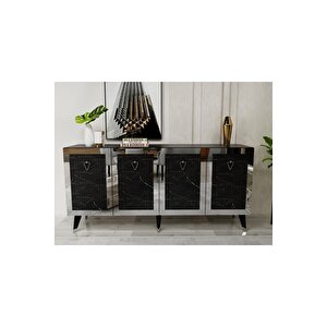 Baredh Lazer Desenli̇ Konsol Royalmermer Gümüş Royalmermer-Gümüş