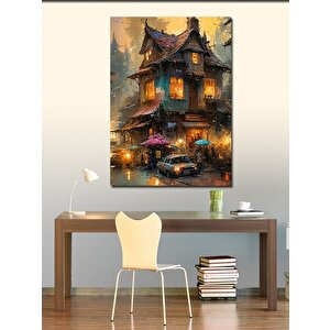Kanvas Tablo Retro Kasaba 100x140 cm