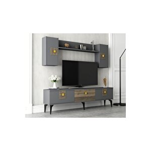 Lunadh 180 Cm Tv Ünitesi Antrasit Ceviz Antrasit Ceviz