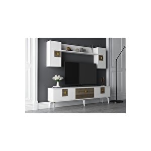 Lunadh 180 Cm Tv Üni̇tesi̇ Beyaz Cevi̇z Beyaz - Ceviz