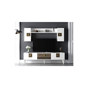 Lunadh 180 Cm Tv Üni̇tesi̇ Beyaz Cevi̇z Beyaz - Ceviz