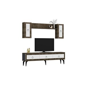 Selendh Tv Ünitesi Ve Konsol 2'li Takımı Ceviz Beyaz