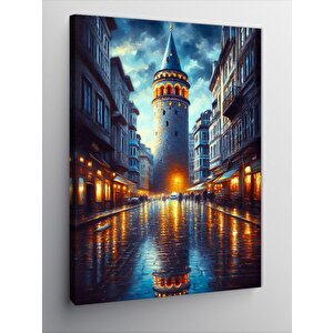 Kanvas Tablo Gece Galata 50x70 cm