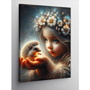 Kanvas Tablo Bebek Ve Işık Kirpisi 70x100 cm
