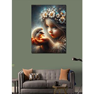 Kanvas Tablo Bebek Ve Işık Kirpisi 50x70 cm