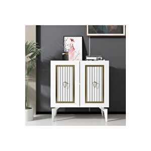 Capri̇dh 75 Cm Konsol Beyaz Altin Beyaz-Altın