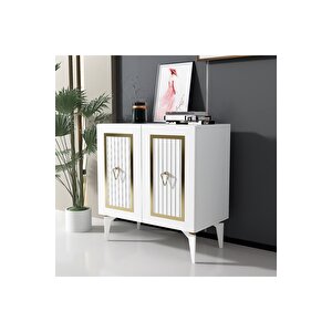 Capri̇dh 75 Cm Konsol Beyaz Altin Beyaz-Altın