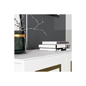 Capri̇dh 75 Cm Konsol Beyaz Altin