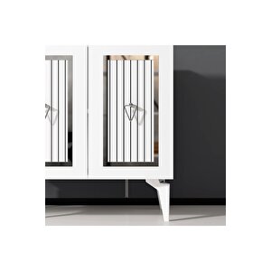 Capri̇dh 75 Cm Konsol Beyaz Gümüş Beyaz-Gümüş