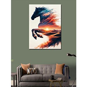 Kanvas Tablo Soyut At Ve Çöl 100x140 cm