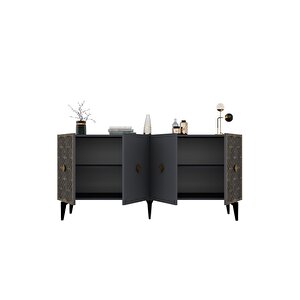 Ali̇zadh Konsol 4 Kapakli Lazer Kesi̇mli̇ Antrasi̇t (cevi̇z Desen)