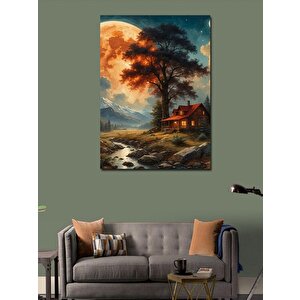 Kanvas Tablo Manzaralı Ev 100x140 cm