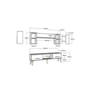 Ri̇ti̇mdh 180 Cm Tv Üni̇tesi̇ Takimi Beyaz Altin