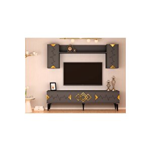 Ri̇ti̇mdh 180 Cm Tv Üni̇tesi̇ Takimi Antrasi̇t Altin Antrasit Gold