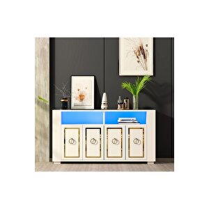 Calvi̇ndh Led Aydinlatmali Konsol Beyaz-altin Beyaz-Altın