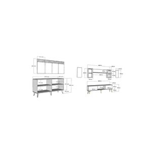 Defnedh 180 Cm Tv Üni̇tesi̇ Ve Konsol  2'li̇ Salon Takimi Antrasi̇t Altin