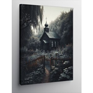 Kanvas Tablo Karanlık Ormanda Ev 100x140 cm