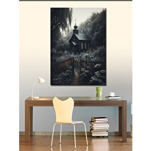 Kanvas Tablo Karanlık Ormanda Ev 100x140 cm
