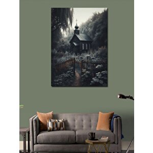 Kanvas Tablo Karanlık Ormanda Ev 100x140 cm