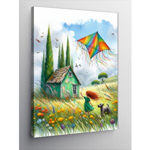 Kanvas Tablo Uçurtma Ve Ev 100x140 cm