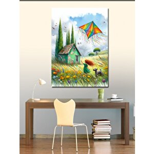 Kanvas Tablo Uçurtma Ve Ev 50x70 cm