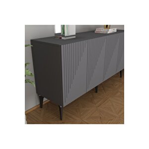 Drawdh Lazer Desenli̇ Konsol Antrasi̇t Antrasit - Antrasit