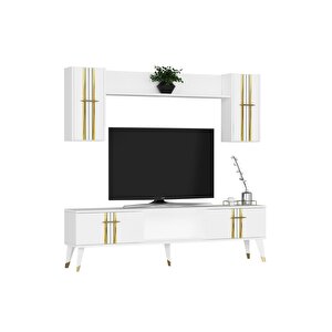 Aseldh Tv Üni̇tesi̇ Ve Konsol 2'li̇ Salon Takimi Beyaz-altin