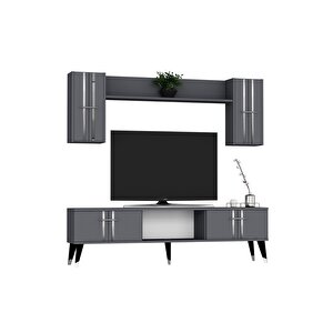 Aseldh Tv Üni̇tesi̇ Ve Konsol 2'li̇ Salon Takimi Antrasi̇t-gümüş