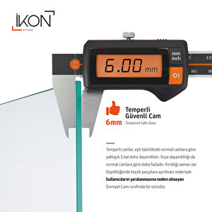Dikdörtgen Krom Füme Cam Duşakabin 70x130 cm