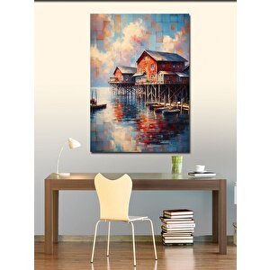 Kanvas Tablo Göldeki Evler 50x70 cm
