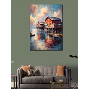Kanvas Tablo Göldeki Evler 50x70 cm