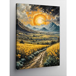 Kanvas Tablo Güneşli Tarla Manzarası 50x70 cm