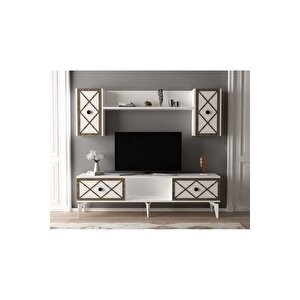 Helendh Tv Üni̇tesi̇ Takimi Beyaz-(cevi̇z Desen) Beyaz