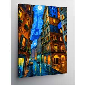 Kanvas Tablo Gece Sokak Manzarası 50x70 cm