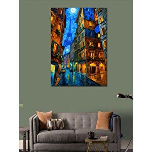 Kanvas Tablo Gece Sokak Manzarası 70x100 cm