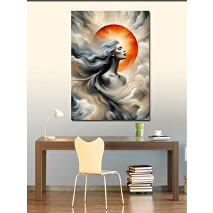 Kanvas Tablo Bulutlar Arasında Uçan Kadın 50x70 cm