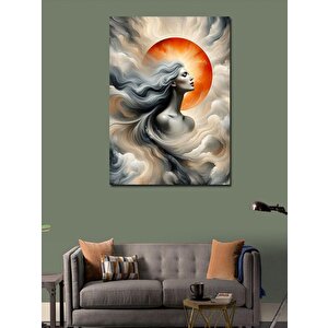 Kanvas Tablo Bulutlar Arasında Uçan Kadın 50x70 cm