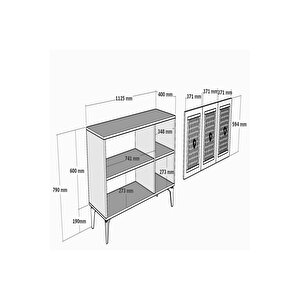 Kattyadh 3 Kapakli Lazer Desenli̇ Konsol Beyaz-gümüş